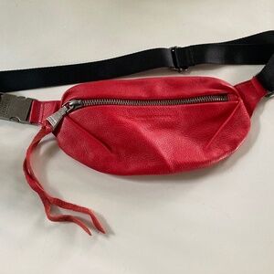 Aimee Kestenberg Red Leather Fanny Pack Purse Bag